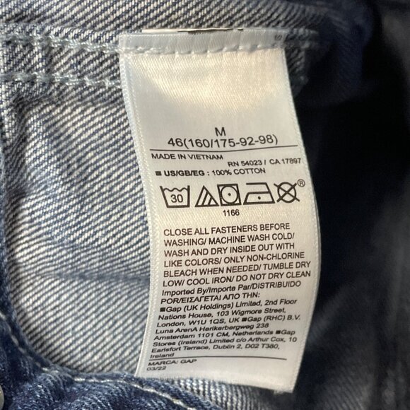 Gap Denim Blue Women's Classic Fitted Trucker Jacket Versatile Casual Style Sz M - Picture 8 of 9